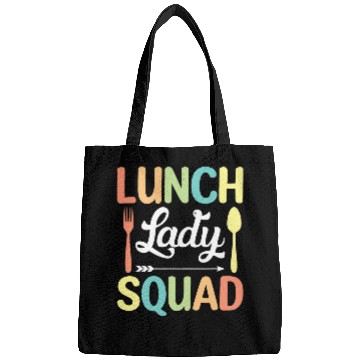 Discover Lunch Lady Squad Funny Cute Back to School Cafeteria Worker Bags