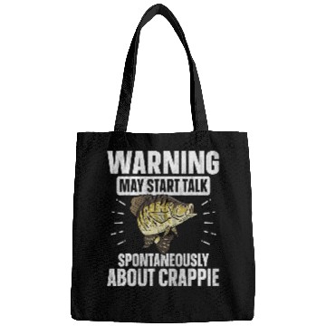 Discover Fishing Crappie Fishing Funny Fisherman Crappie Fish vintages Fisher Bags