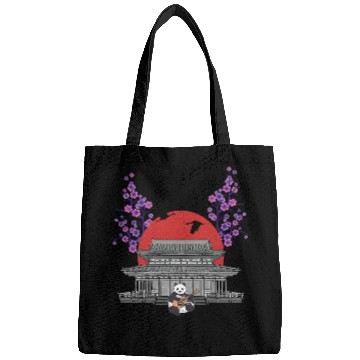 Discover Funny Bear Sakura Tree Panda Bear Japanese Temple Cherry Flower Tree Cute Bears Bags