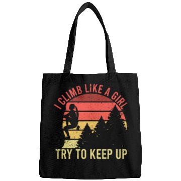 Discover Climbing Climber I Climb Like A Girl Rock Climbing Gear Kids Women vintages Climb Bags