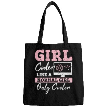 Discover Funny Girl Coder Computer Programming Code Web Developers Bags