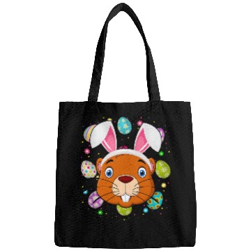 Discover Funny Easter Egg Lover Bunny Ear Gopher Face Easter Sunday Bags