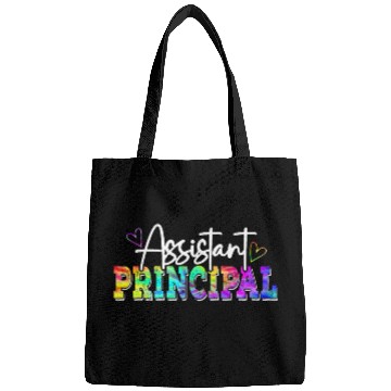 Discover Tie Dye Assistant Principal Funny Back To School Worker Bags