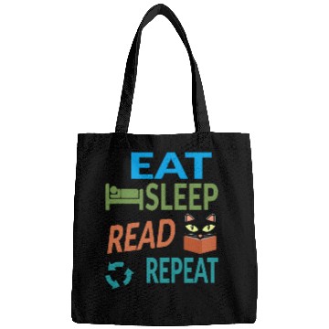 Discover Cute Kitty Cat Face Eat Sleep Read Repeat Bags