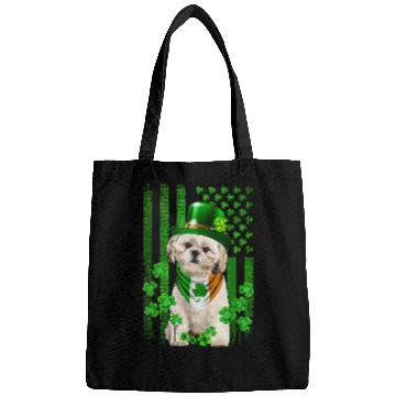 Discover American Flag Shih Tzu Dog Hat Irish St Patricks Day Bags