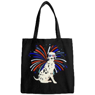 Discover Dalmatian Puppy Dog July 4th Dalmatians Dog Bags