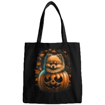 Discover Dog Pomeranian Womens Pumpkin Pomeranian costume on Pomeranian Halloween VNeck Bags