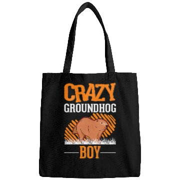 Discover crazys Groundhog Boy Marmot Boy Woodchuck 1 Bags