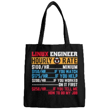 Discover Linux Engineer Hourly Rate Computer Funny IT Developer Bags