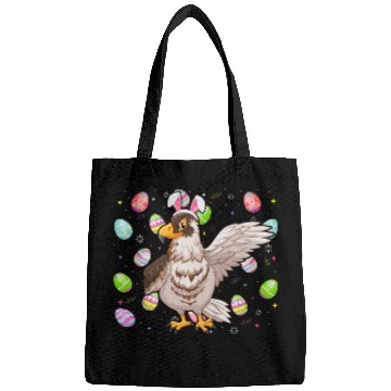 Discover Hawk Bird Lover Easter Egg Funny Hawk Easter Sunday Bags