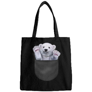 Discover Funny Bear Cute Polar Bear in Pocket Cute Bears Bags