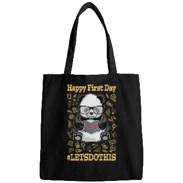 Discover Funny Bear Happy First Day Lets Do This Back To School Panda Bear 57 Cute Bears Bags