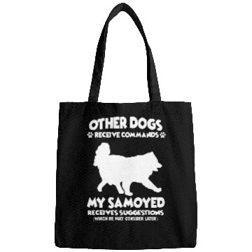 Discover Dog Samoyed Funny dog training motive Samoyed dog owner Bags