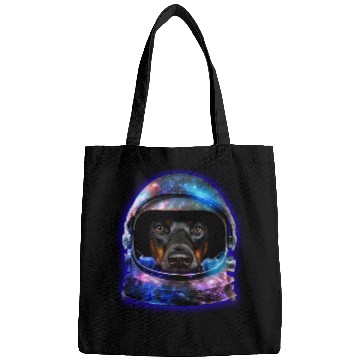 Discover Dog Doberman in Space Galaxy Astronaut Helmet Dog Bags