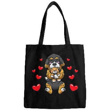 Discover Bernedoodle Dog With Stuffed Animal 3 Bags