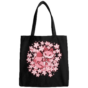 Discover Fox Lover Cherry Blossom Fox Cute Pink Fox Bags