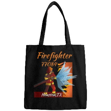 Discover Firefighter Art Houston TX 77084 Bags