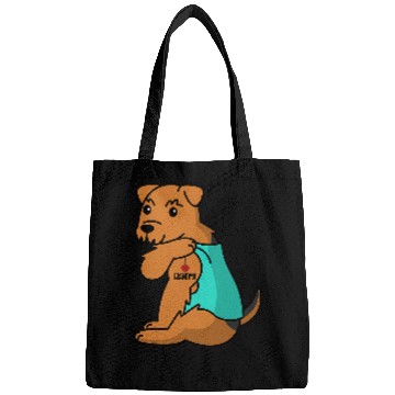 Discover Dog Airedale Terrier I Love Grandma Tattoo Airedale Terrier Dog Bags