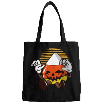 Discover Funny Halloween candy corn illustration Bags