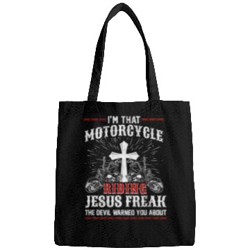 Discover Christian Biker Im That Motorcycle Riding Jesus Freak Faith Christ Bags