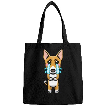 Discover Dog Basenji Congo Dog Sad Crying Emoticon Bags