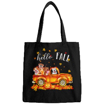 Discover Bully Hello Fall Pitbulls in Car Pumpkin Happy Halloween 388 Pitbull Dog Bags