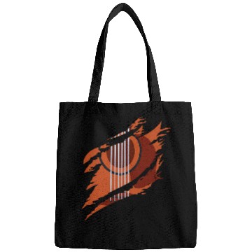 Discover Artistic Acoustic Guitar Ripped Illustration Image Bags