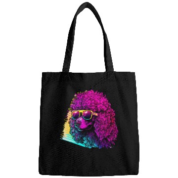 Discover Poodles 80s Synthwave with Poodle Retrowave Poodle dog Bags