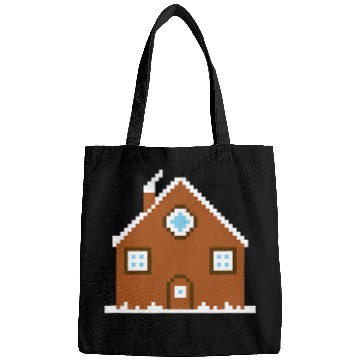 Discover 8 Bit Christmas Gingerbread House Retro Pixel Art Bags
