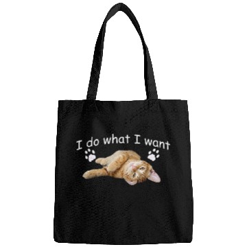 Discover I do what I want Cat and paw prints Bags