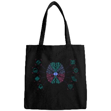 Discover Artificial Intelligence Brain Icon Illustration Future Bags