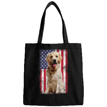 Discover Goldie American Flag vintages 181 Golden Retriever Dog Bags