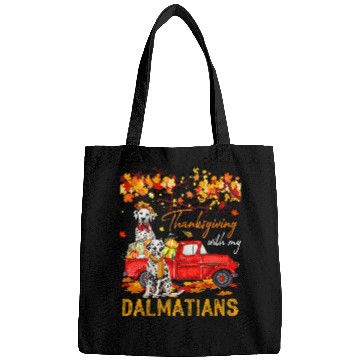 Discover Dalmatian Thanksgiving With My Dalmatians On Pickup Truck Fall Tree Dalmatians Dog Bags