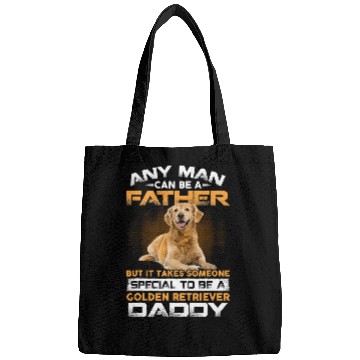 Discover Goldie Any Man Can Become A Father Special Golden Retriever Daddy 16 Golden Retriever Dog Bags