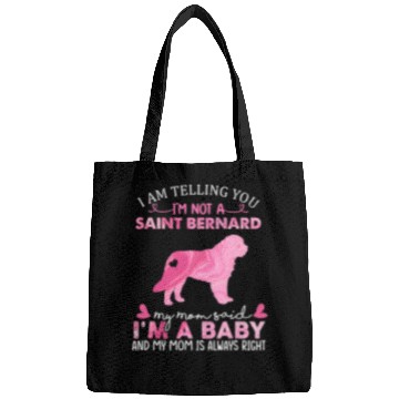 Discover Dog Saint Bernard Mom Baby Funny Cute Dog Owner Lover Christmas Bags