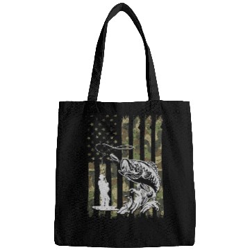 Discover Fishing For Men Boy Rod Fishing American Flag Camo Fisher Bags