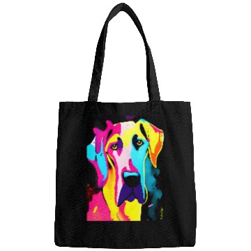 Discover Dog Great Dane Pop Art Graphic Gradient Bags