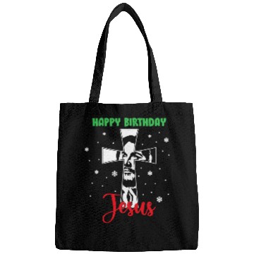 Discover Christian xmass Christmas Happy Birthday Jesus Religious Christian Tees Christ Bags
