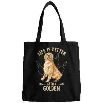 Discover Goldie Life Is Better With A Golden Retriever Funny Puppy Lover 210 Golden Retriever Dog Bags