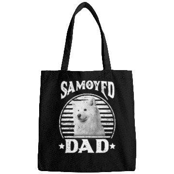 Discover Dog Samoyed Mens Samoyed Dad Retro Happy Fathers Day 13 Bags