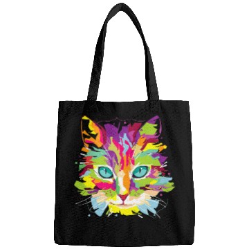 Discover Cat Face MultiColored Art Bags