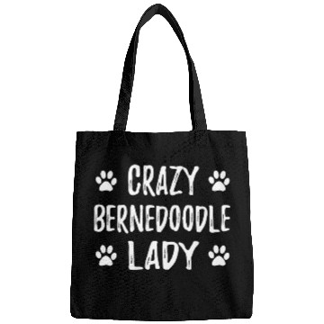 Discover crazys Bernedoodle Lady Funny Dog Mom Gift Idea Bags