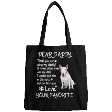 Discover Dear Daddy Bull Terrier Dog Dad Fathers Day 144 Bags