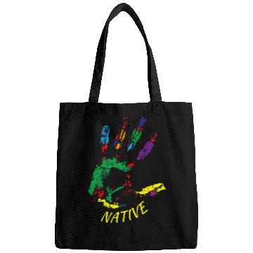 Discover Handprint Native American Indigenous Tribe Illustration Bags