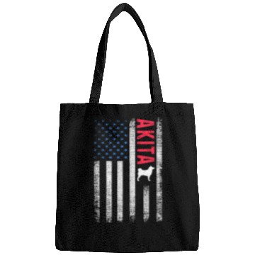 Discover Dog Akita American Flag Akita for Dog Owners Bags