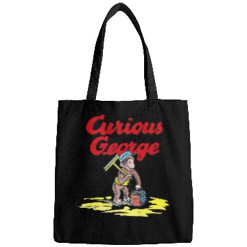 Discover curious george window cleaner portrait logo Bags