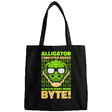 Discover Funny Alligator Lover and Computer Nerd Crocodile Bags
