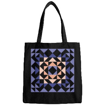 Discover Sewing Machine Barn Quilt Geometric Shapes Design in Peach and Lavender Bags