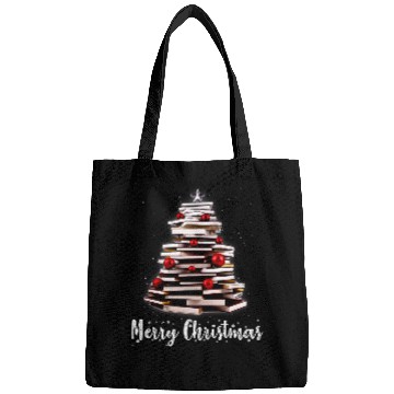 Discover Reading Book Merry Christmas Tree Love Reading Books Librarian Nerd Reader Bags