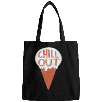 Discover Chill Out Ice Cream Lettering Illustration Bags